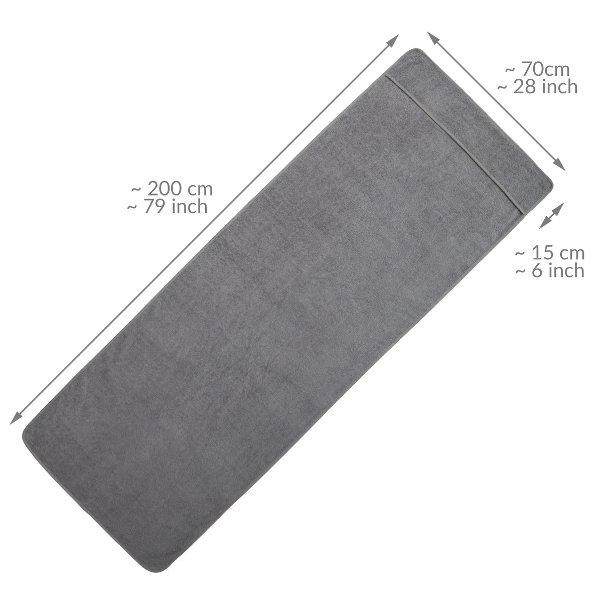 Beautissu XL Frottee Handtuch für Sonnenliege 70x200cm Marbella – 100% Baumwolle, Weich & Antirutsch – Premium Auflage Gartenliege Handtuch Strandtuch für Liege Garten, Terrasse & Strand Grau