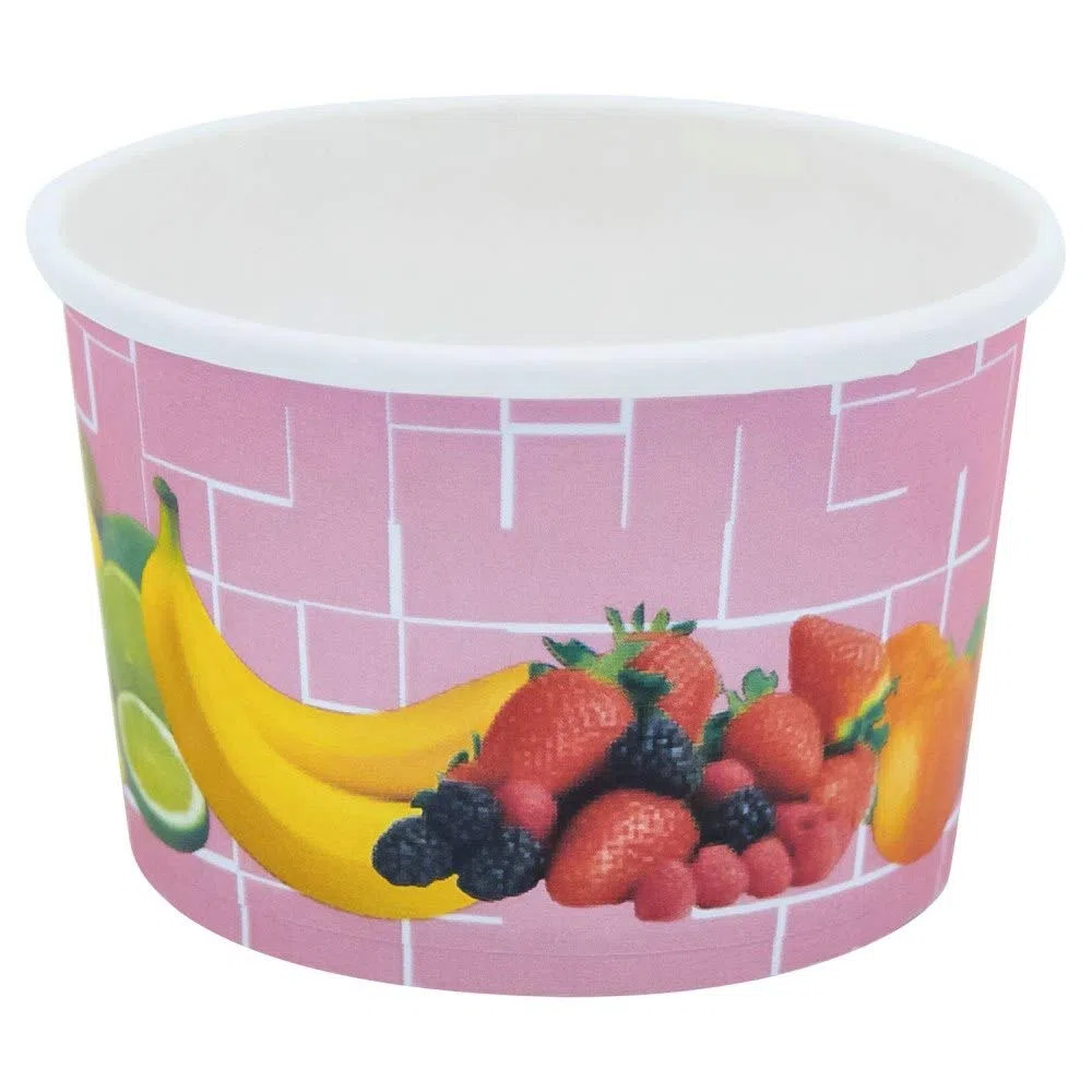 200 Eisbecher Pappe rund 100 ml Ø 70mm Höhe 45mm "Fruchtreigen"