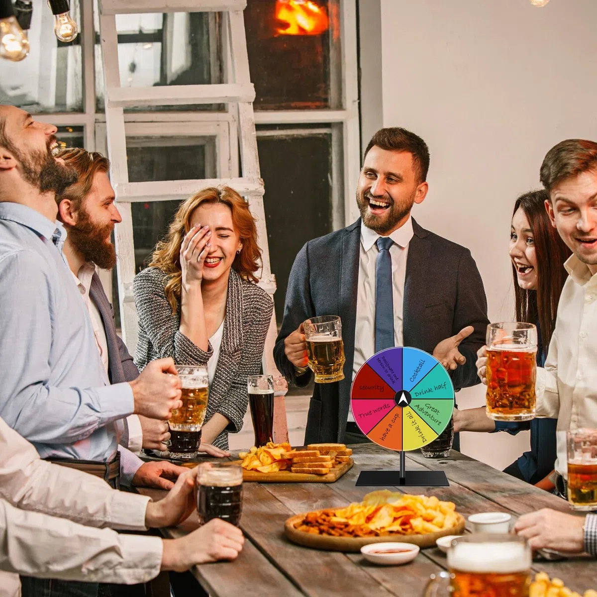 Glücksrad zum Drehen 30 cm Glücksrad Zum Selbstgestalten mit Trocken Abwischbarem Marker und Radiergummi für Partys, Pubs, Messen und Karneval