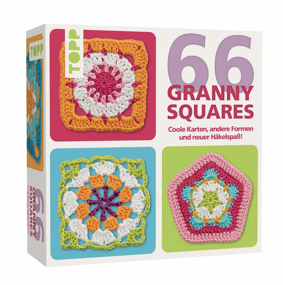 TOPP 66 Granny Squares Karten-Set: Coole Karten, andere Formen und neuer Häkelspaß! Jedes Granny mit Foto und Häkelschrift. Mit praktischem Technik-Booklet, White