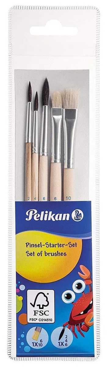 Pelikan , Aquarell, Deckfarbkasten 735 SP/12 mit 12 Farben und 1 Tube Deckweiß/Starter (blau mit Space-Wasserbecher + Pinsel-Set), 7-teilig