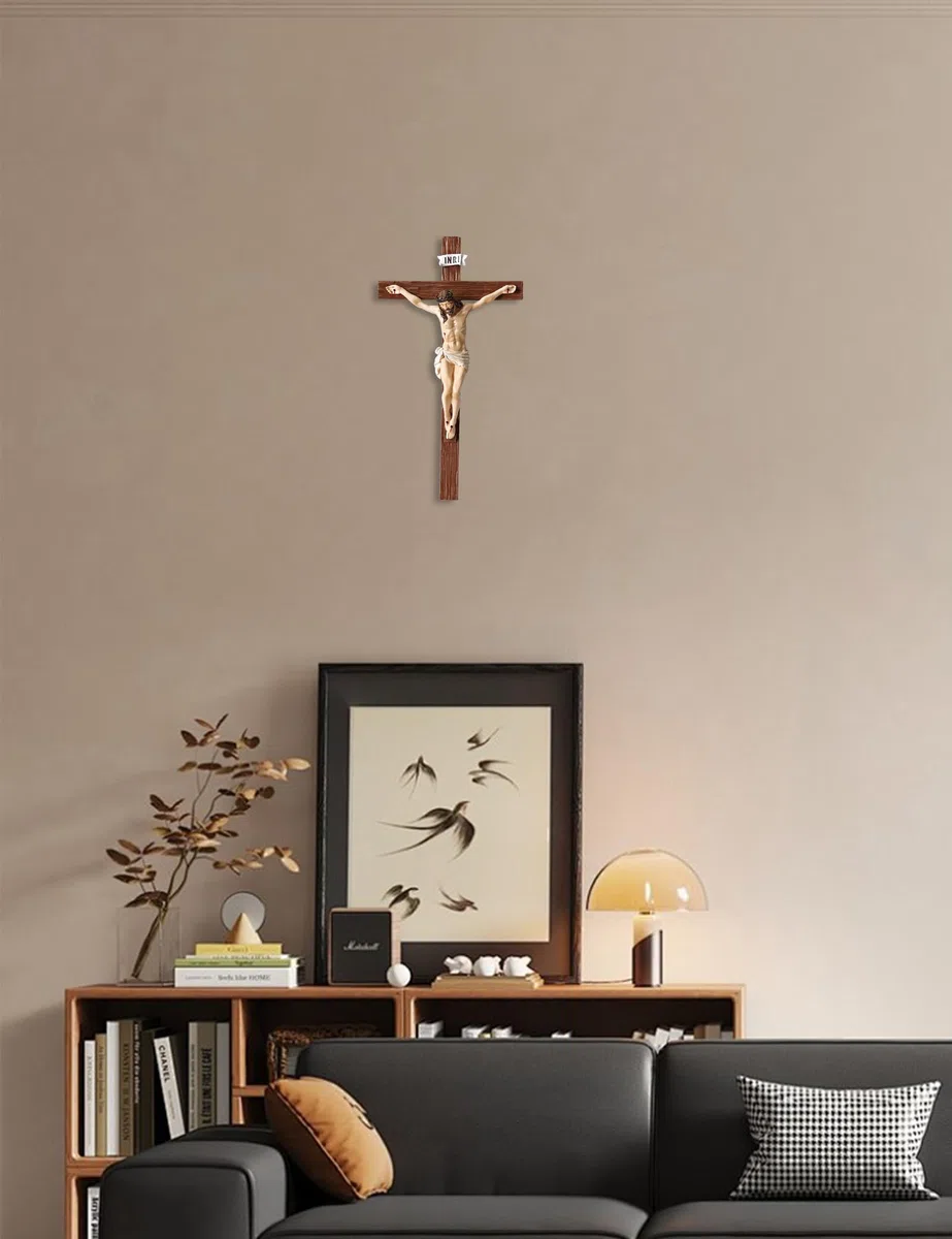Gwezmxs Jesus Kreuz Wand, Kruzifix zum Aufhängen, 13x24cm Vintage Christliche Dekoration, Wandkunst