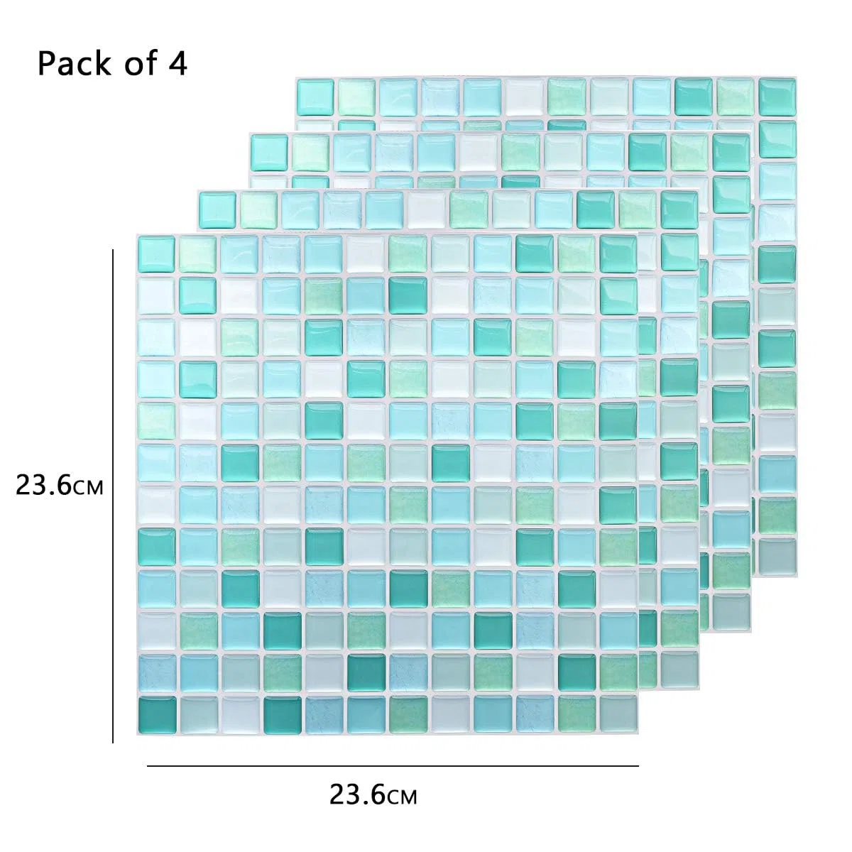 HyFanStr 3D fliesenaufkleber küche, Selbstklebende 3D mosaik fliesenaufkleber Bad Fliesendekor Aufkleber 23.6X23.6cm (4er Pack)
