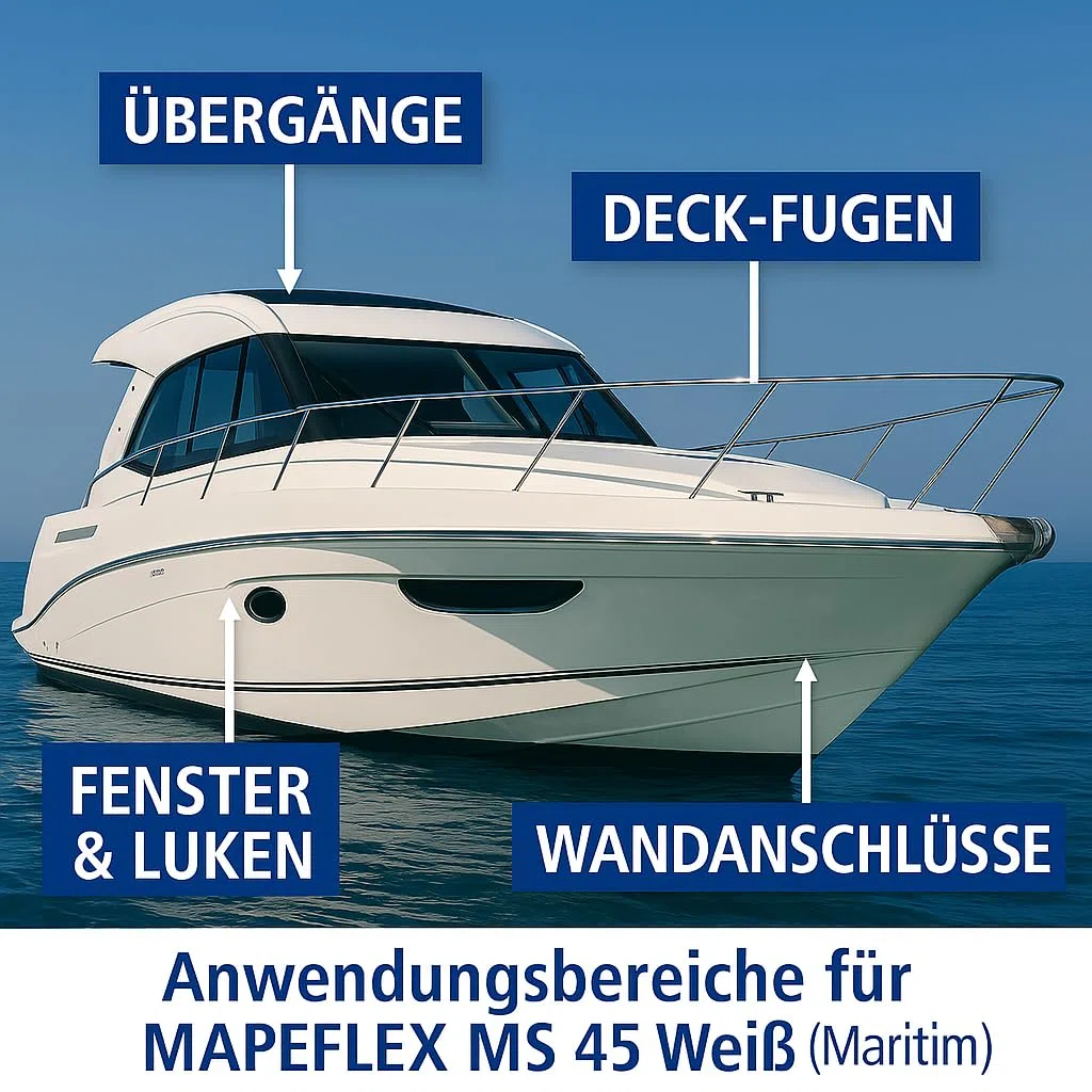 MAPEFLEX MS 45 300 ml Premium Montagekleber & Dichtstoff mit Reinigungsschwamm für Innen & Außen | Für Bad, Küche, Caravan, Boot & Bau | Hochflexibel, Wetterfest, UV-beständig, Grau