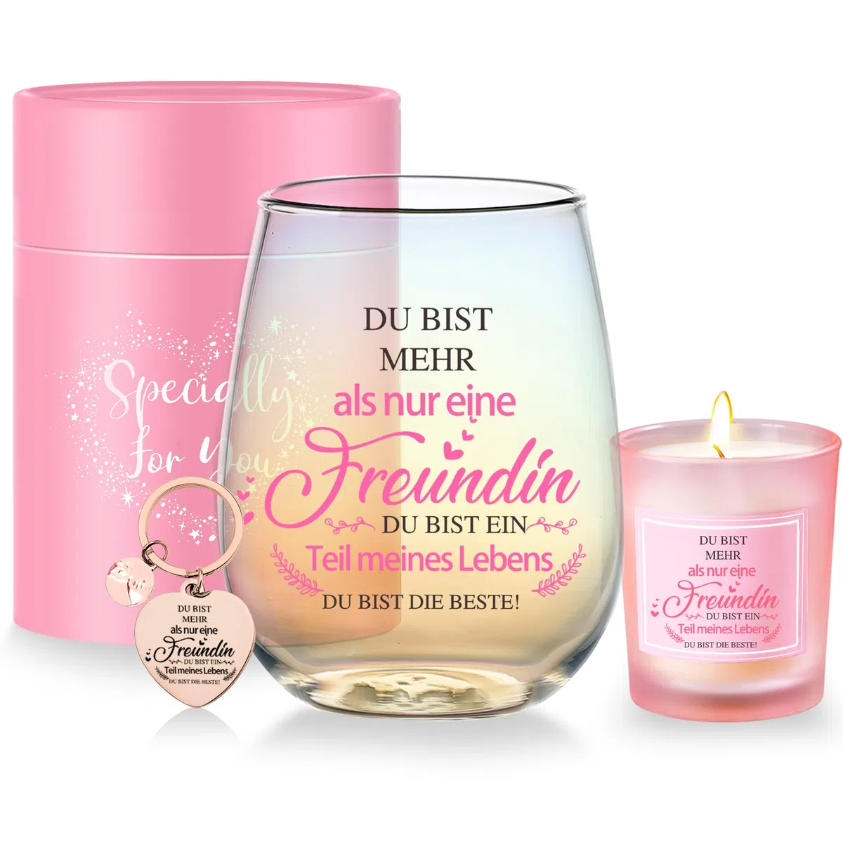 Geschenke für Freundin Frauen Weingläser Geburtstagsgeschenk für Frauen Personalisierte Geschenke für Beste Freundin Dankeschön Geschenk Freundschaftsgeschenke Weihnachten 480ml