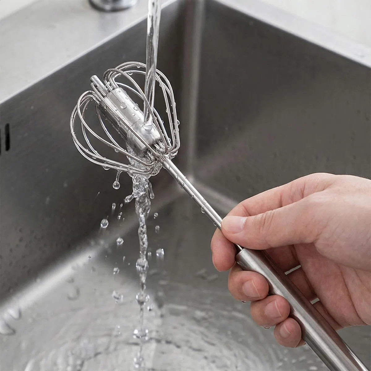 3 Stück Einfacher Automatischer Schneebesen, Halbautomatischer Schneebesen, Küchenmixer zum Schlagen, Rühren und Aufschäumen, 10+12+14 Zoll, Inklusive Eiertrenner