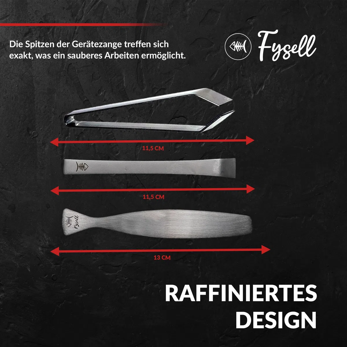 Grätenzangen 3er Set für Fisch aus gebürstetem Edelstahl – Grätenpinzette mit geradem Kopf – Fischpinzette zum präzisen Entfernen von Fischgräten – rostfrei & spülmaschinenfest