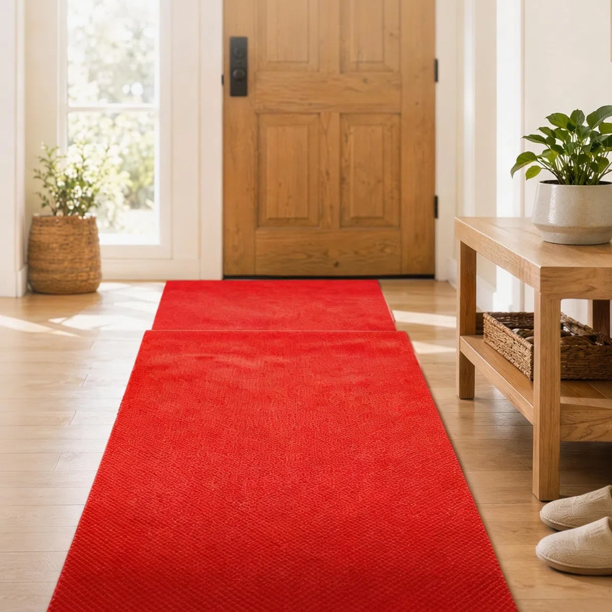 Roter Teppich, Läufer Eventteppich Hochzeitsteppich 1 x 5m Lang VIP Event Rot Teppich, Rutschfester Red Carpet Empfangsteppich für Hochzeit Erntedankfest Outdoor Zubehör