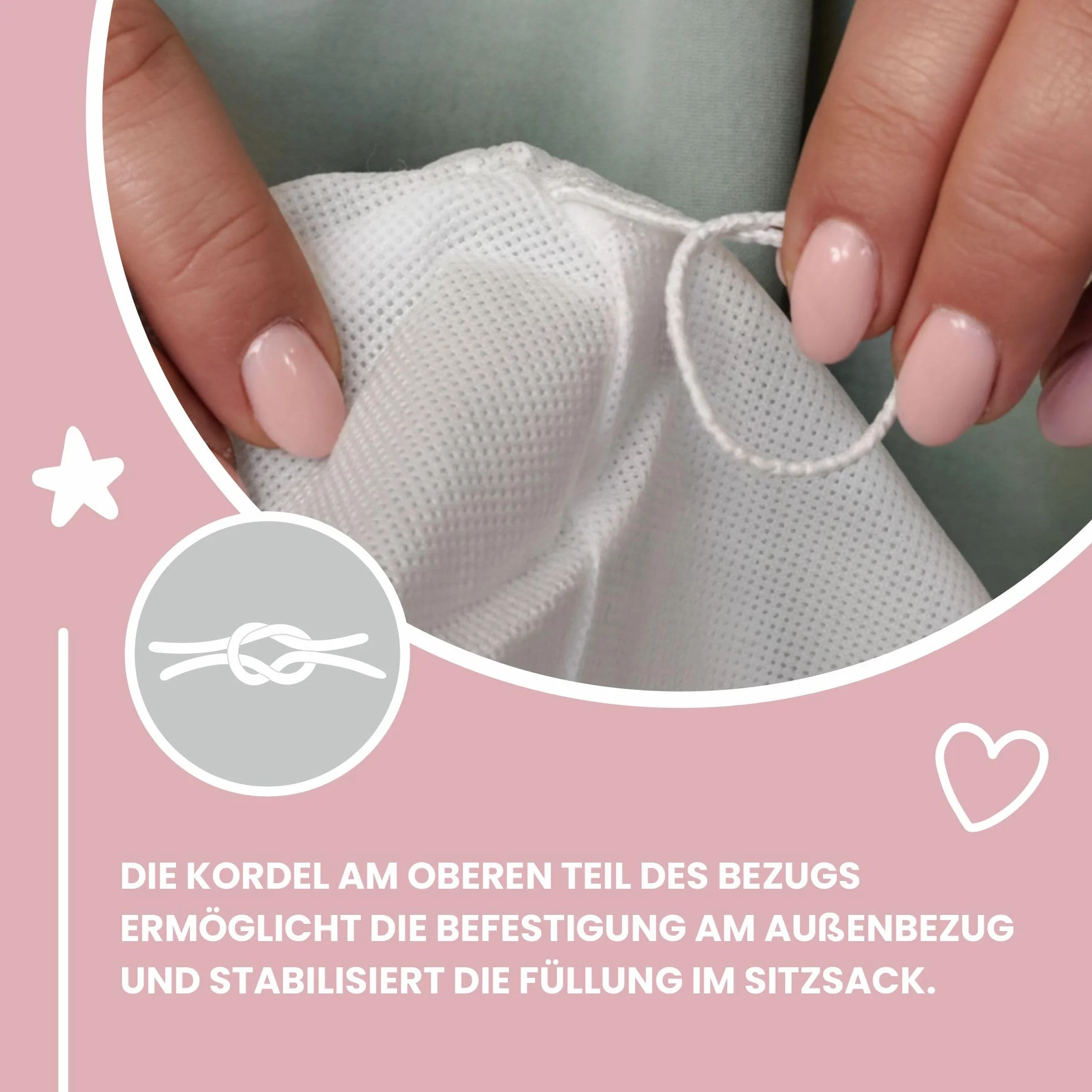DreamRoots Sitzsack Bezug ohne Füllung - Innenhülle S 70x105 cm - Innensack waschbarer Oeko-TEX Bezug zum Befüllen mit Styroporkugeln, Ersatz-Innenbezug für Bean Bag