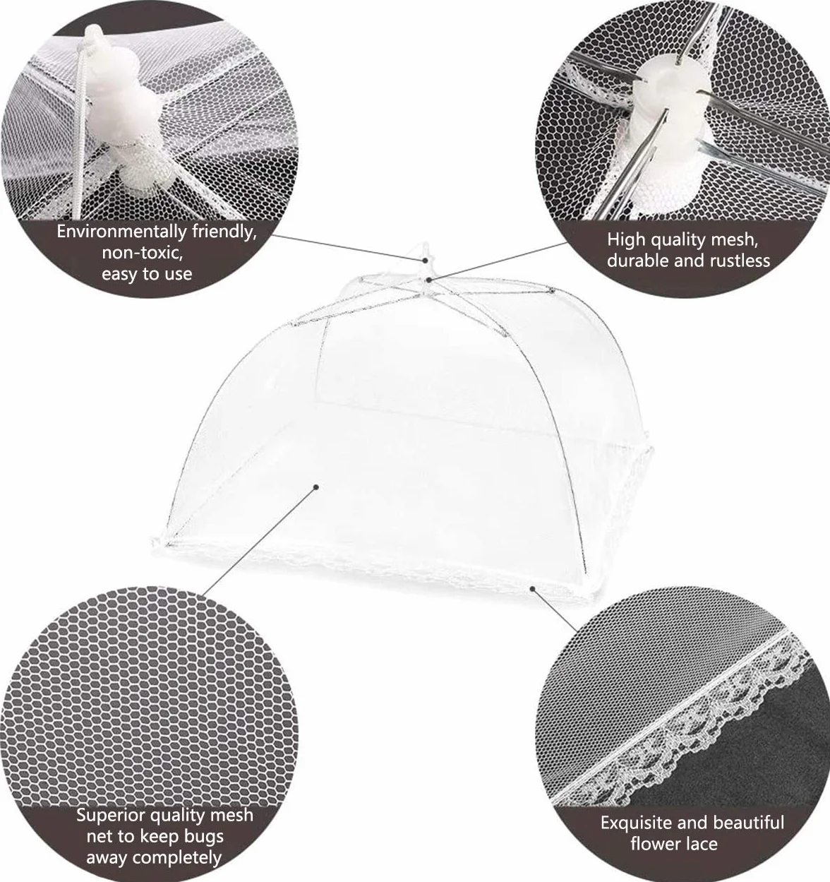 Annhao 8er Set Fliegenhaube Lebensmittel, Wiederverwendbare Abdeckhauben für Lebensmittel, Faltbare Fliegenschutz Essen Pop-Up, Hält Fliegen, Insekten und Mücken fern, Insektenschutz Indoor & Outdoor