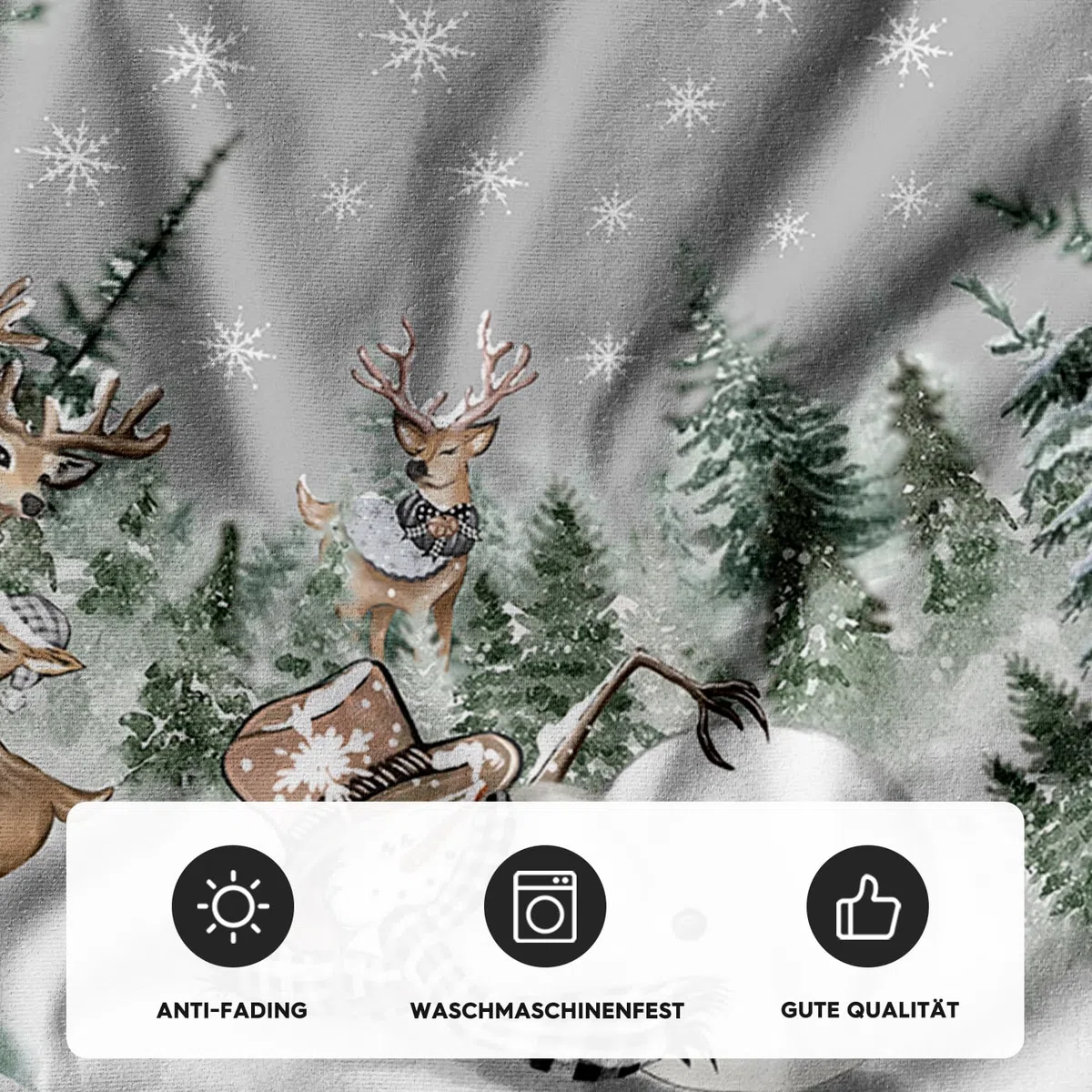 Artoid Mode Schneeflocken Bäume Schneemann Rentier Weihnachten 48zoll/122cm Weihnachtsbaum Rock, Xmas Tannenbaum Christbaumdecke für Urlaub Party Deko