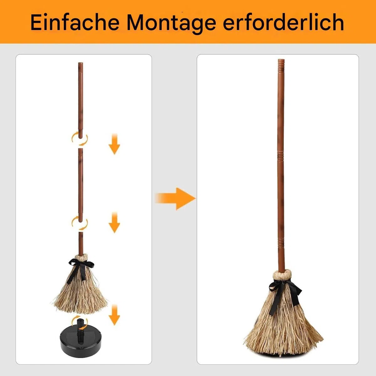 Schwimmender Hexenbesen Halloween,tanzender Hexenbesen, Gruselige Klänge Tanzbesen Für Haunted, Halloween Witch Flying Bro-omstick Mit Lichtern,Hallo ween Moving Requisite De-KOR Für Porch Escape Room