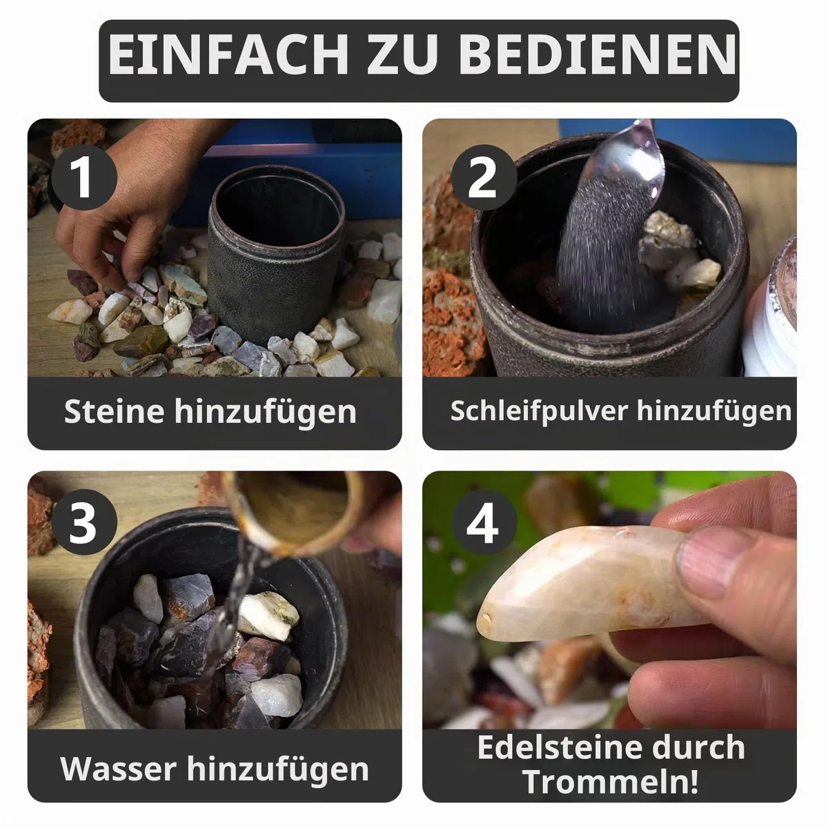 Professionelle Stein-Kornung, 2 kg fur Hochglanz-Polieren, entfernt Unebenheiten und alattet Oberflachen, funktioniert mit jedem Becher, ideal fur wissenschaftliche Kits und Heimwerker