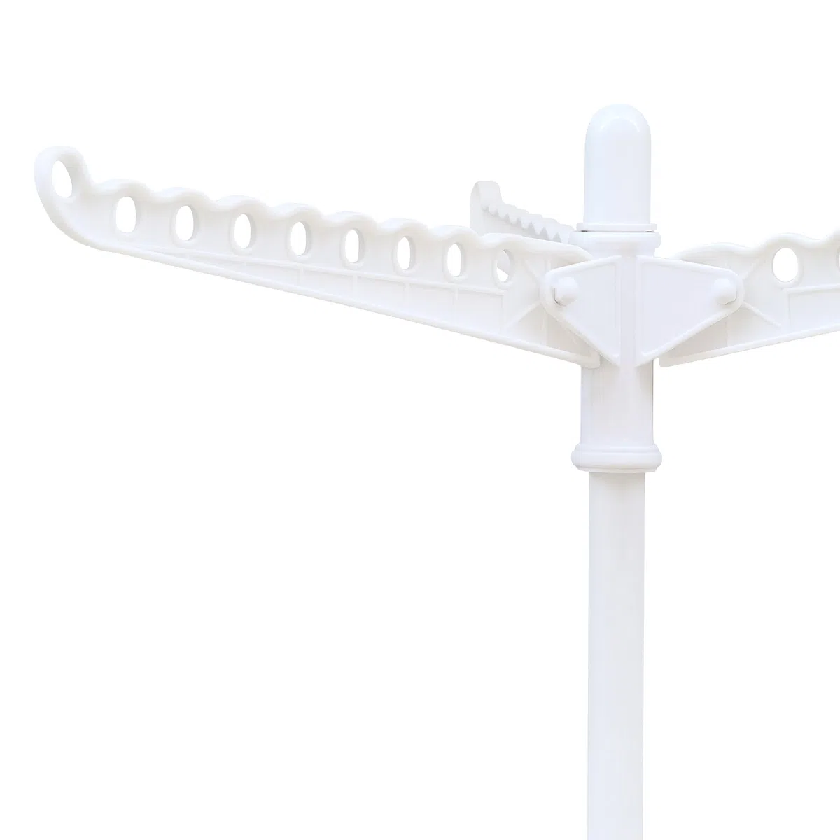 Relaxdays Bügelwäscheständer, für 27 Bügel, klappbar, belastbar bis 15 kg, Wäschestandtrockner, HxD:143x56 cm, weiß