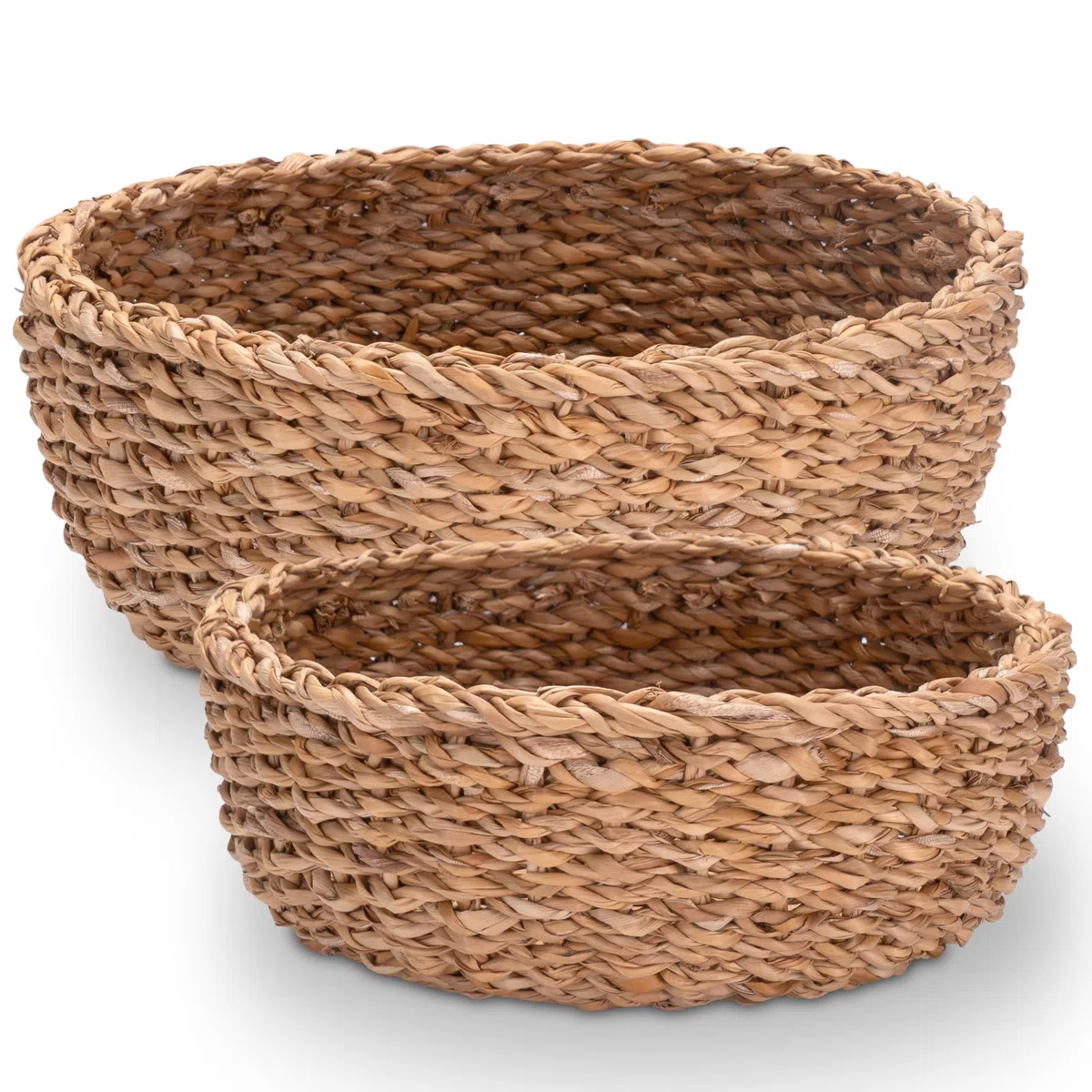 Decorasian Schalen geflochten aus Seegras - Deko Körbchen runde Aufbewahrung Set D30cm + D25cm