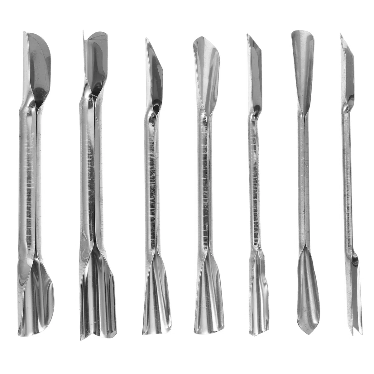 7 Stück Edelstahl Obstschnitzwerkzeug mit Doppelköpfigem Design Kreatives Küchen Tranchiermesser für Gemüse und Obst für Party und Riegel Einsatz
