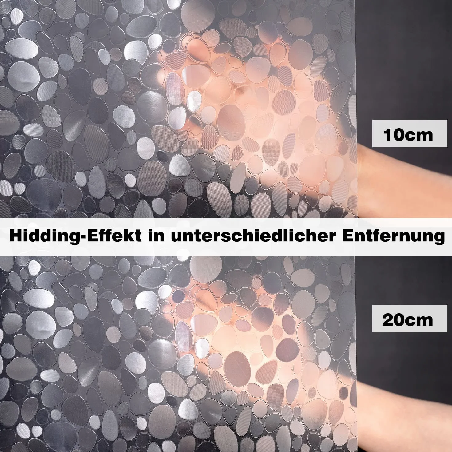 EurCross Antischimmel Duschvorhang 180x200 mit 3 Stärkere Magnete Unten,Transparent mit 3D Kieselsteinen Muster, Wasserdicht Eva Plastik Dusch Vorhang für Badewanne mit 12 Ringe
