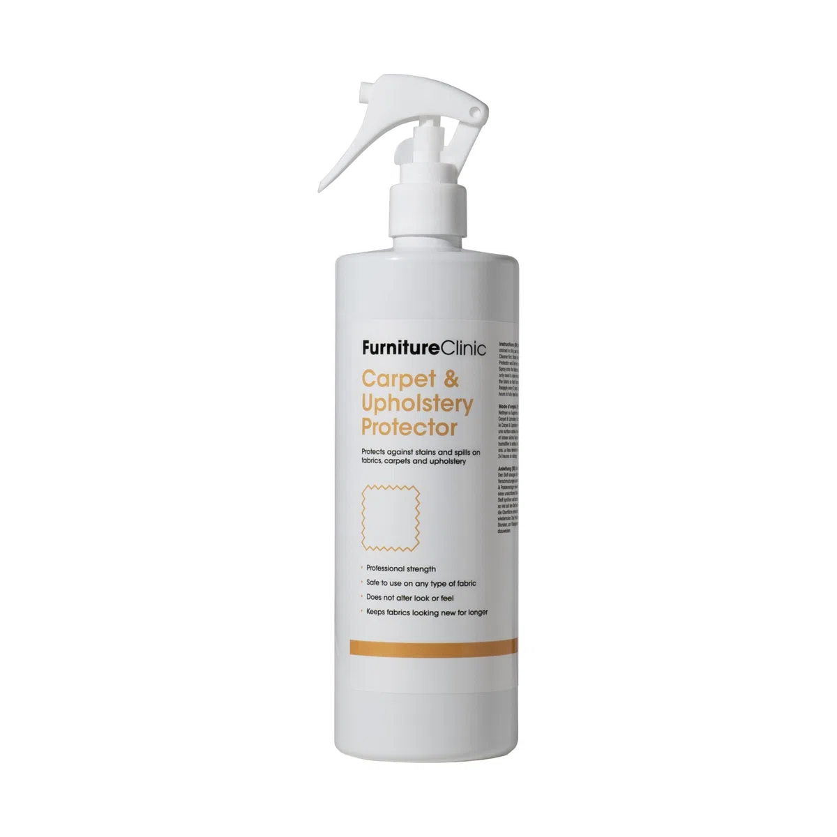 Furniture Clinic Teppich und Polster-Imprägnierspray - wirkt schmutz- und wasserabweisend – Gewebeschutz-Spray für Polster, Teppiche, Sofas, Autositze, Schuhe - 500ml