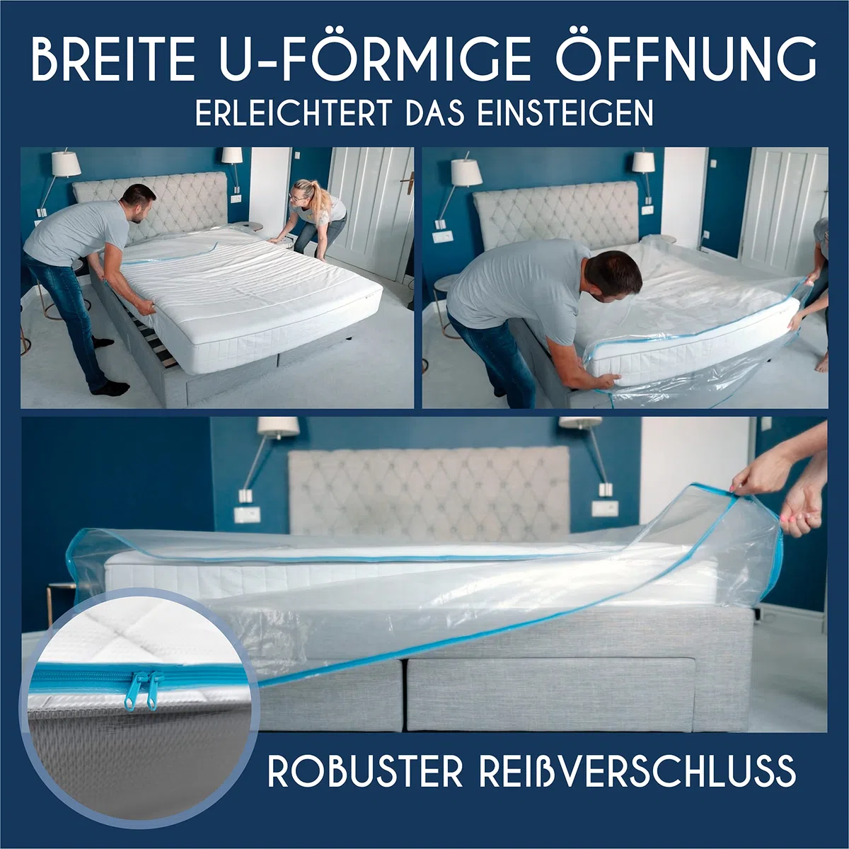 Dreamzie Matratzenhülle 90 x 200 – Mit Reißverschluss, Wiederverwendbares Plastik | Ideal für Matratzenhülle Umzug oder Lagerung