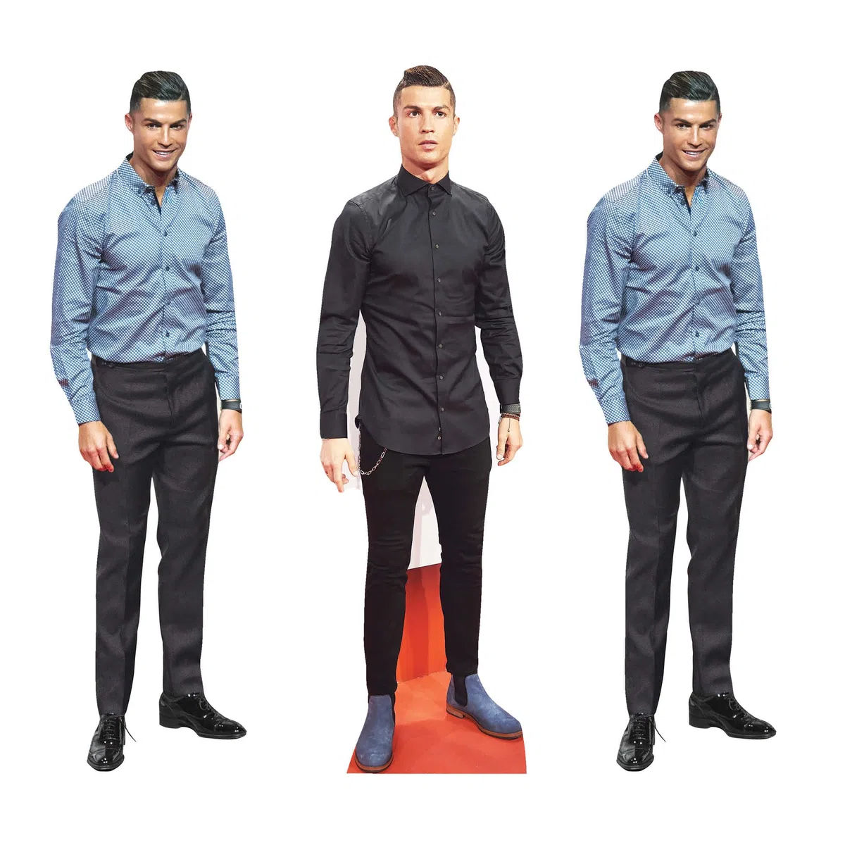 Star Cutouts CS1192 Ronaldo Pappaufsteller für Regale, Höhe 31 cm, ideal für Fußball-Themen, Partys, Geburtstage und Fans, Raumdekorationen und Veranstaltungen, 3 Stück