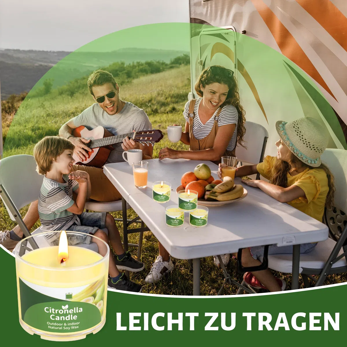 12 St Citronella Kerze Outdoor, 300 Std Draußen Citronella Duftlichter Klein Kerzen Natürliche Sojawachs Zitronella Garten Duft Kerze Indoor Draussen Sommergeschenk Set für Camping Picknick Terrasse