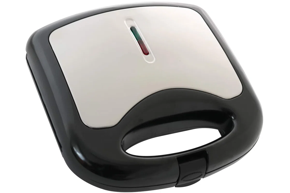 Deski Sandwichmaker 750 Watt Schwarz silber Sandwichtoaster Maker