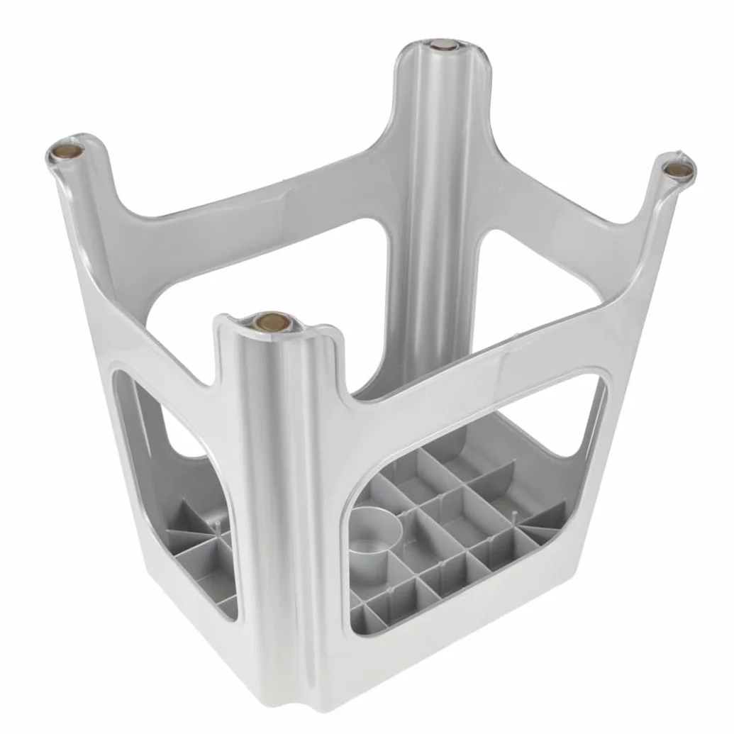 keeeper Maxi-Hocker, Anti-Rutsch-Gummierung, Polypropylen, 41 x 33,5 x 42,5 cm, Max, Silber