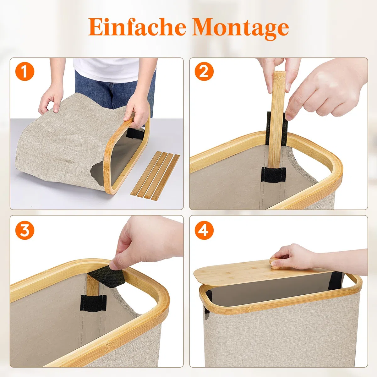 Lifewit Toilettenpapier Aufbewahrungskorb, Bambus Badezimmer Organizer, Klopapier Aufbewahrungsschrank für Enge Räume, Toilet Paper Behälter mit Deckel, 23L, Beige