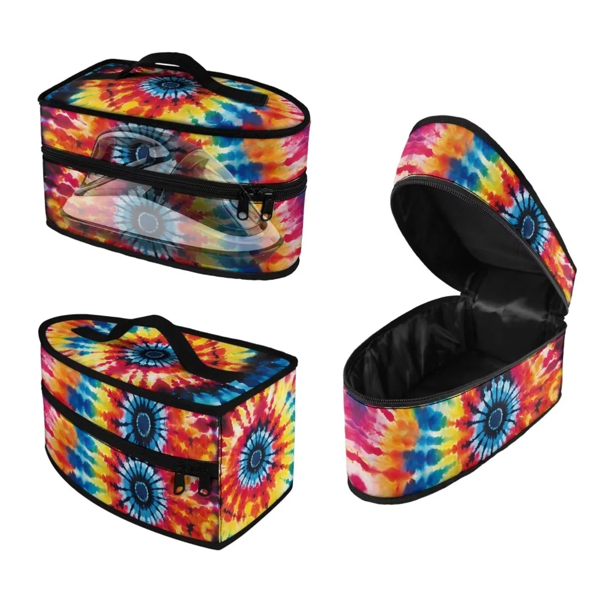 Rainbow Tie Dye Iron Storage Bag Travel Irons Carrying Organizer Tie Dye Steam Iron Storage Bag with Zipper Handle Garment Steam Foldable Irons Cover Box Irons Accessories