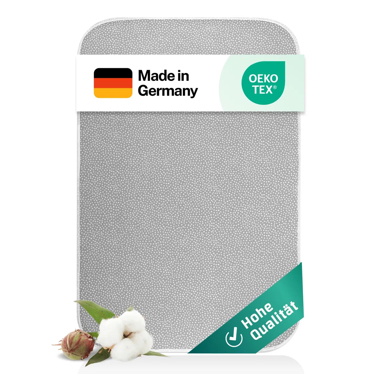 Bügeldecke I Qualität Made in Germany I Tisch Bügelmatte zum bequemen Bügeln zu Hause & unterwegs I 100 x 65cm I Bügelunterlage I Hitzebeständig I Obermaterial 100% Baumwolle
