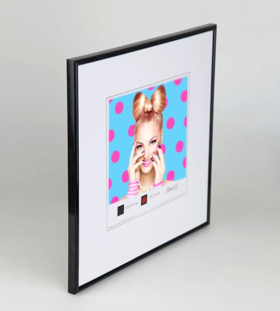 Bilderrahmen Kunststoff Lifestyle Foto Rahmen Collage Wanddeko Poster Photo Style: Farbe: Schwarz | Format: 50x50