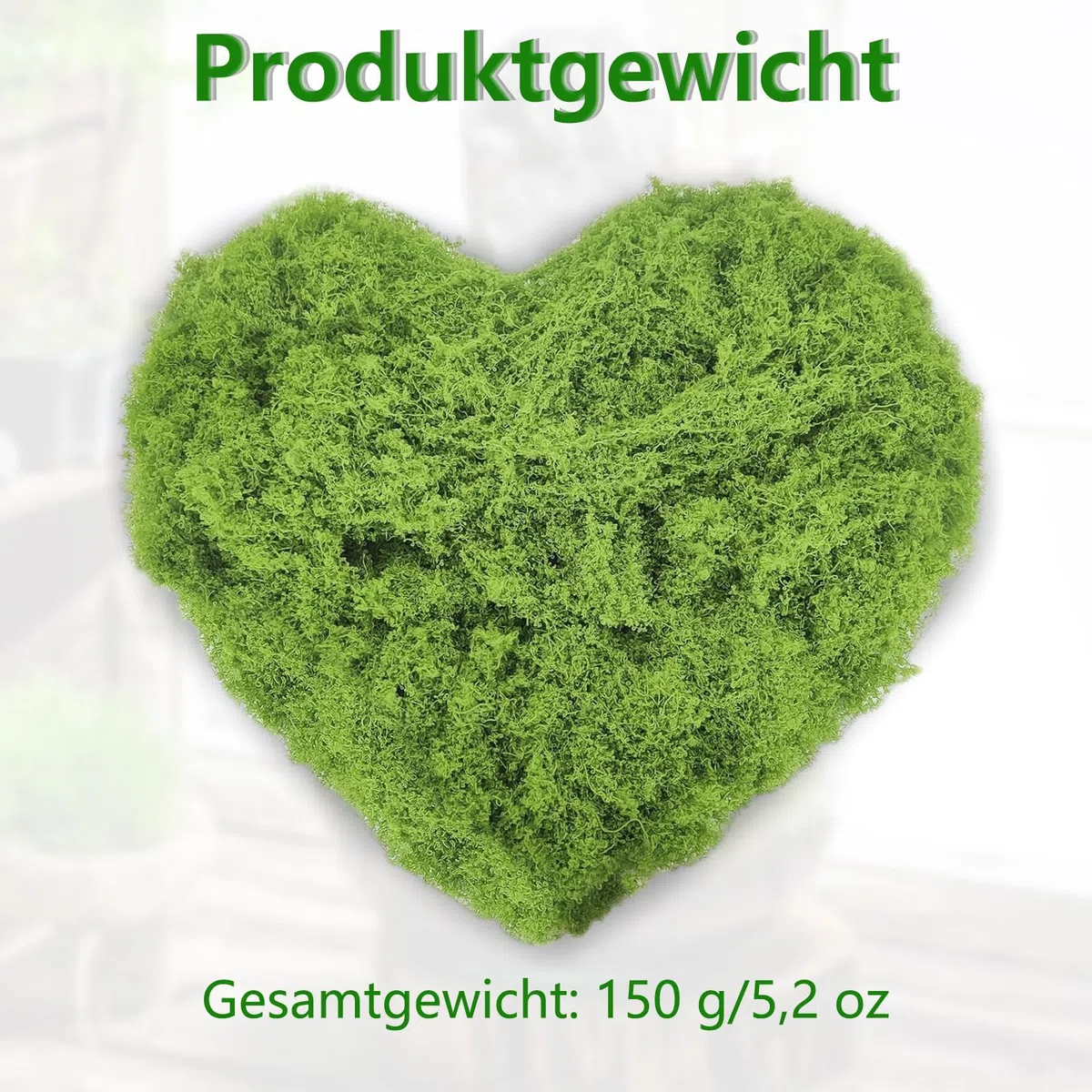 150 g Kunstmoos, Dekoratives Künstliches Moos, Hellgrünes Moos zum Basteln, Unechtes Dekoratives Moos, Moos Deko für Wandaquarienmodellierung, Moosbilder