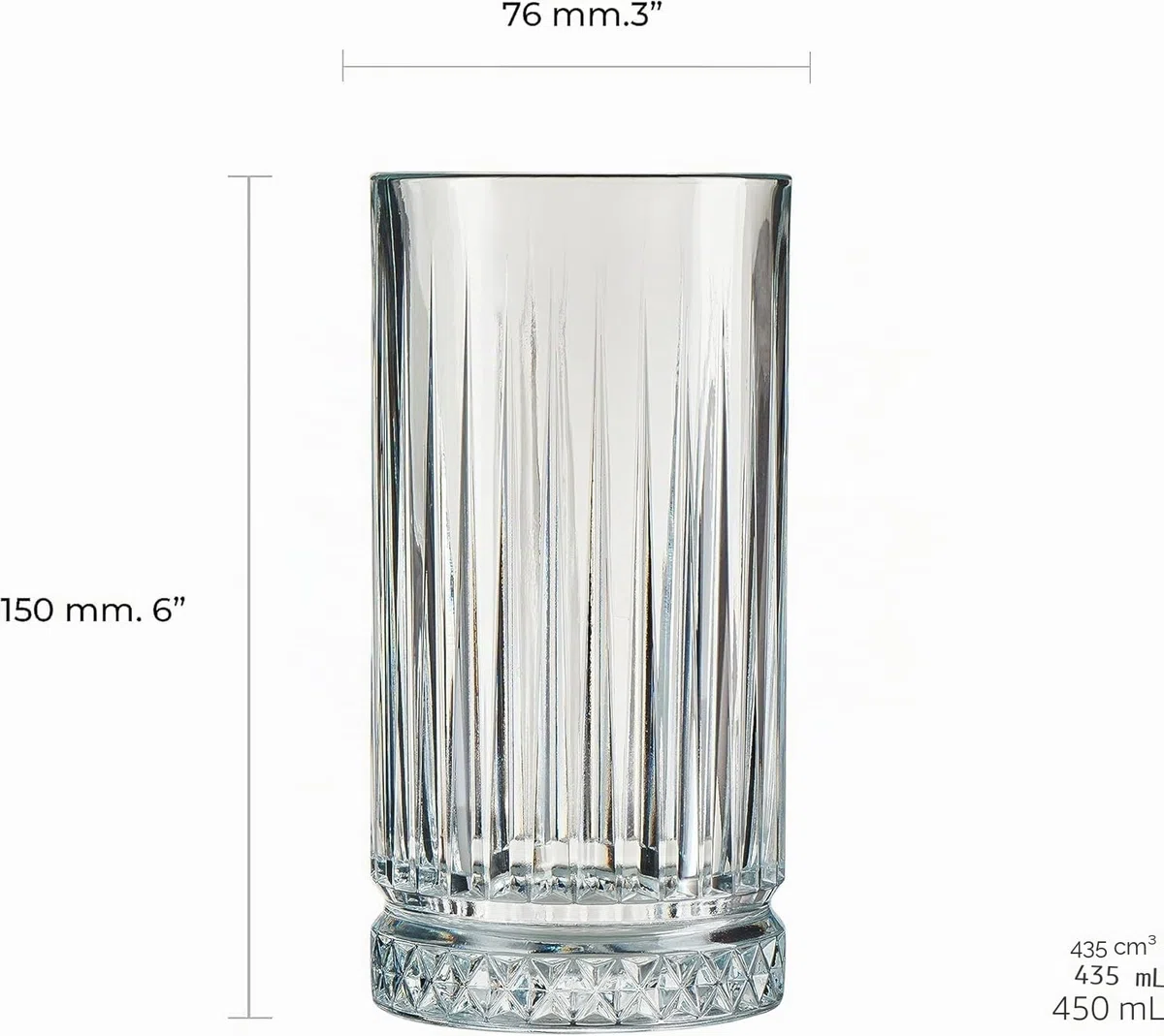 Pasabahce Set mit 4 Gläsern Elysia Long Drink cl 44,5, Durchsichtig, 4 Stück (1er Pack) 520015