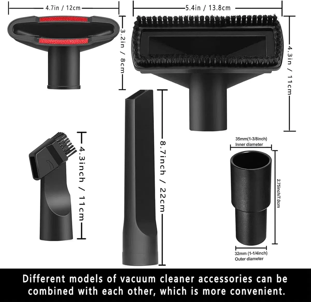 Staubsauger Aufsätze Staubsaugerdüse Staubsauger Aufsatz für Sauger mit 32mm und 35mm Durchmesser Staubsaugeradapter 62cmSchlauchadapter Werkstattstaubsauger Universal Vakuum Aufsätze Reinigungs-Set