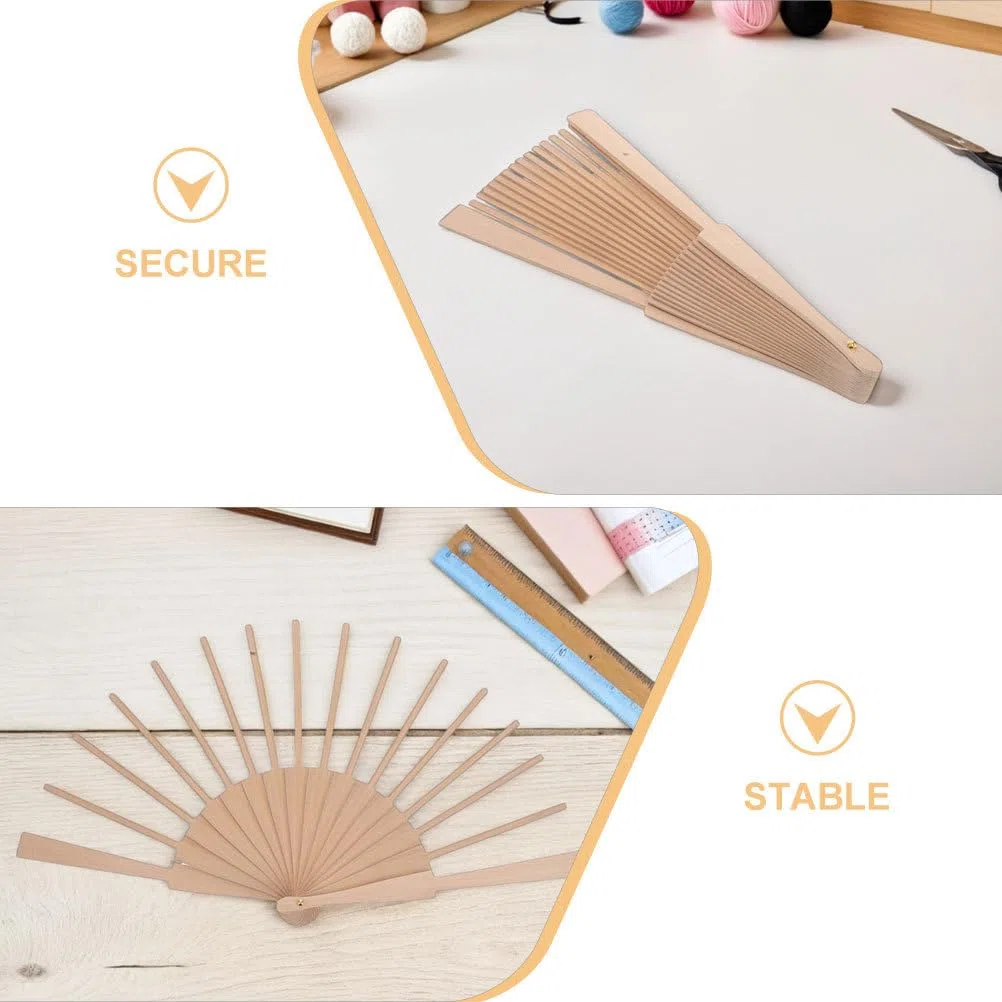 SOLUSTRE 2 Stück Selbstgemacht Handfächerrahmen 23cm 16 Fächerknochen Faltbar zur Verbesserung der Kreativität und Manuellen Fertigkeiten für Bastelprojekte