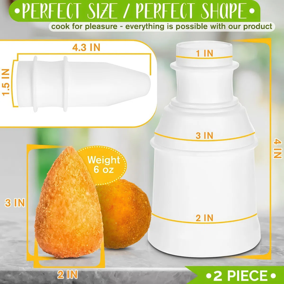 2 Stück Onigiri Form, 2 Form Arancini Maker, Onigiri Maker, FleischbäLlchen Former, 80–160g Fassungsvermögen, Mould für Fleischbällchen, Kartoffelkroketten, Arancinotto (Kreisförmig/Konisch)