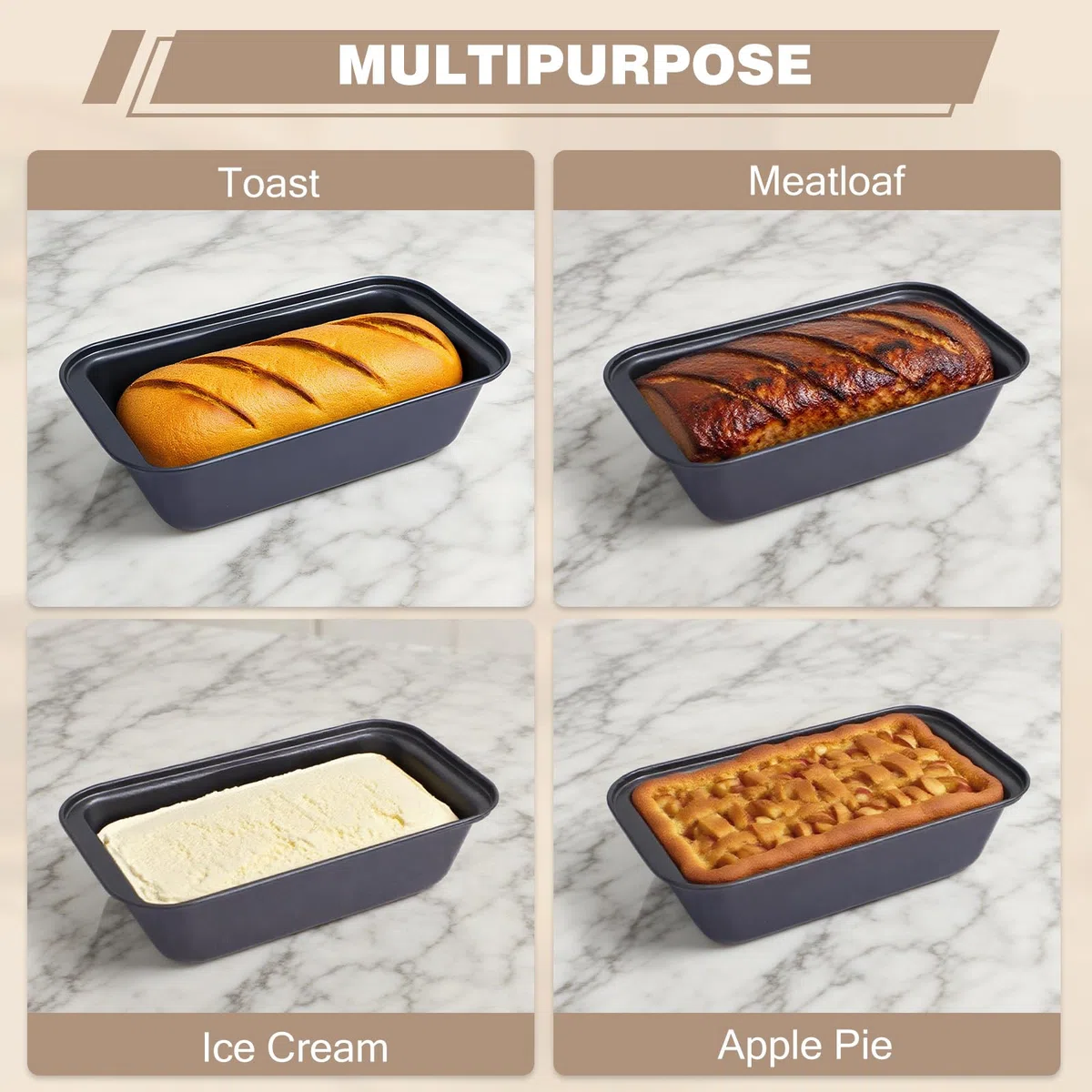 Brotbackform Kasten 2er Set: Kastenform Brot 27x15x7cm mit 2x Backmatte - Antihaft Brotform zum Toastbrot Backen - Brot Backform Rechteckig für Backofen aus Karbonstahl