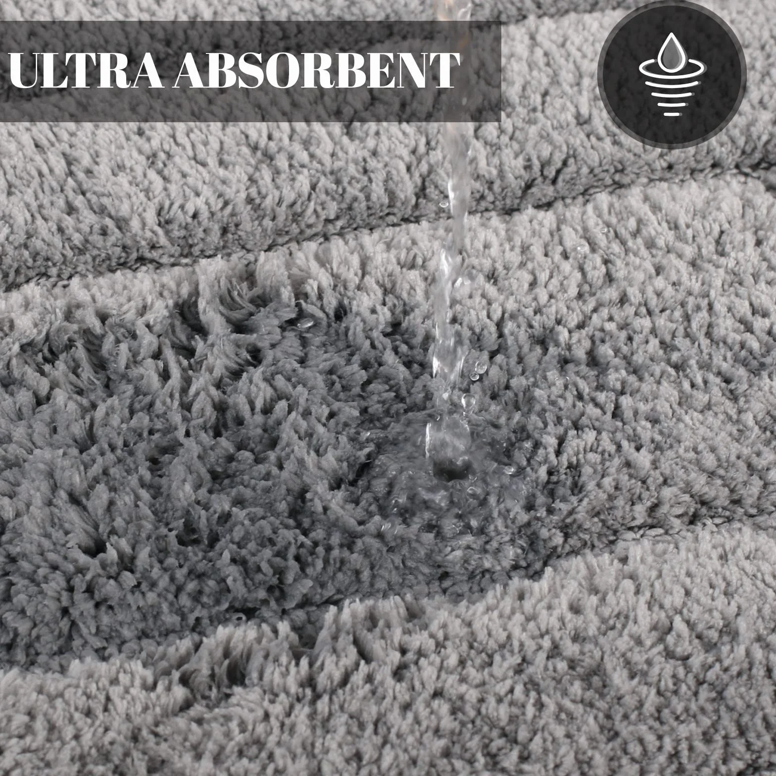 DUNSOO Badezimmerteppich, Badematte rutschfest Waschbar, Weiche Badteppich Wasserabsorbierend Mikrofaser Badvorleger für Dusche,Badewanne und Toilette - Grau,70 x 120 cm