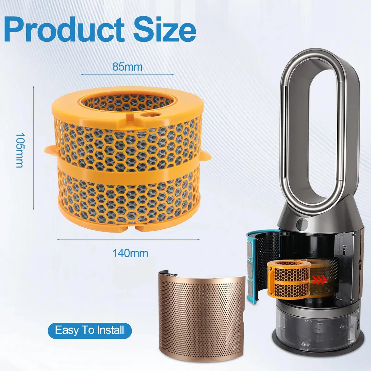 Luftreiniger-Filter für Dyson-Pure Humidify Cool PH01 PH02 PH03 HP04 PH3A Ersatzfilter, Verdampferfilter, Kohlefilter, 970718-01 Luftreiniger Filter Ersatzteil Zubehör