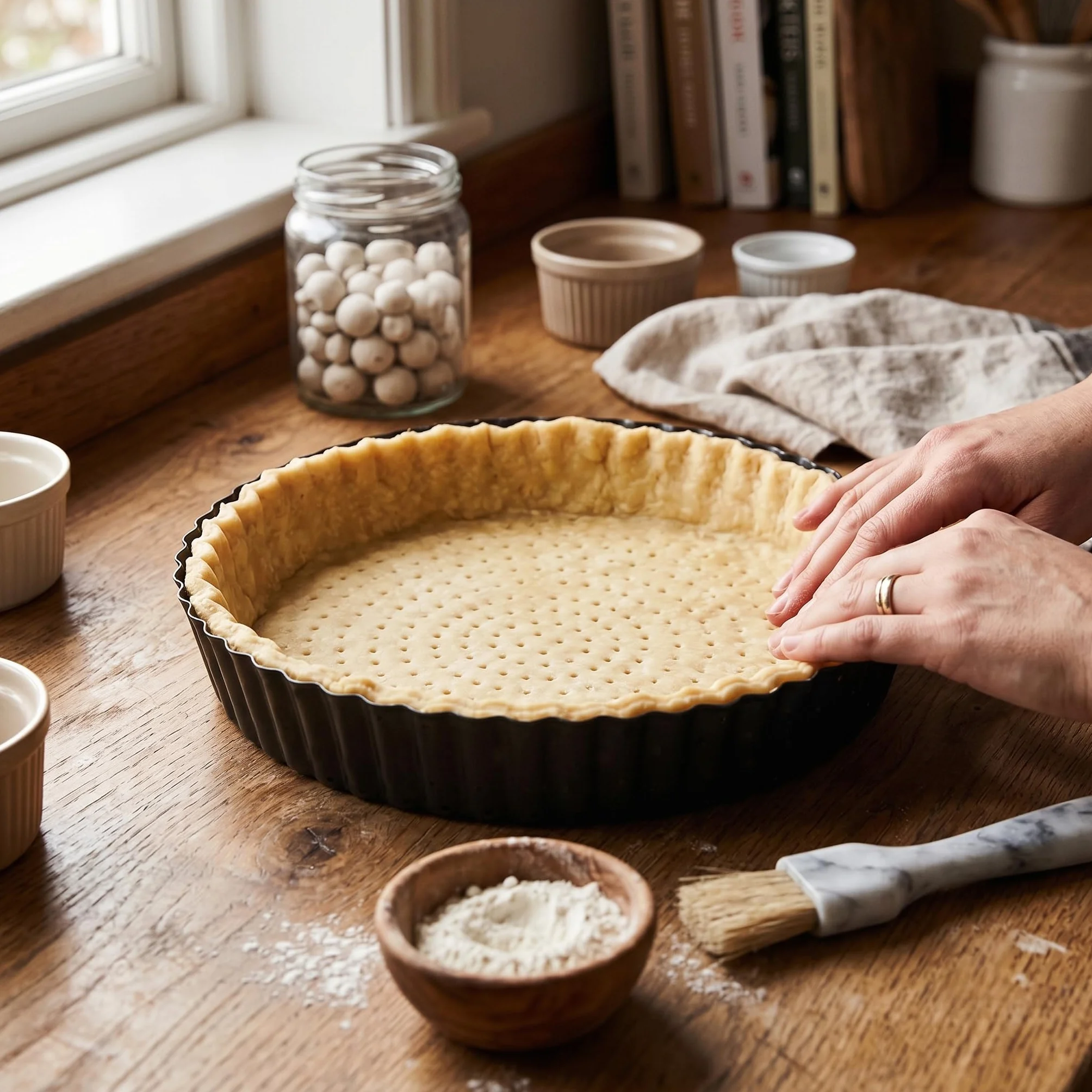 MGE - Extra Hohe Quicheform 28 cm - Tarteform mit Hebeboden aus Karbonstahl - Backform Rund - Tarteform - Quiche Formen mit Hebeboden Antihaftbeschichtung - Obstbodenform - Kuchenform - 28 cm