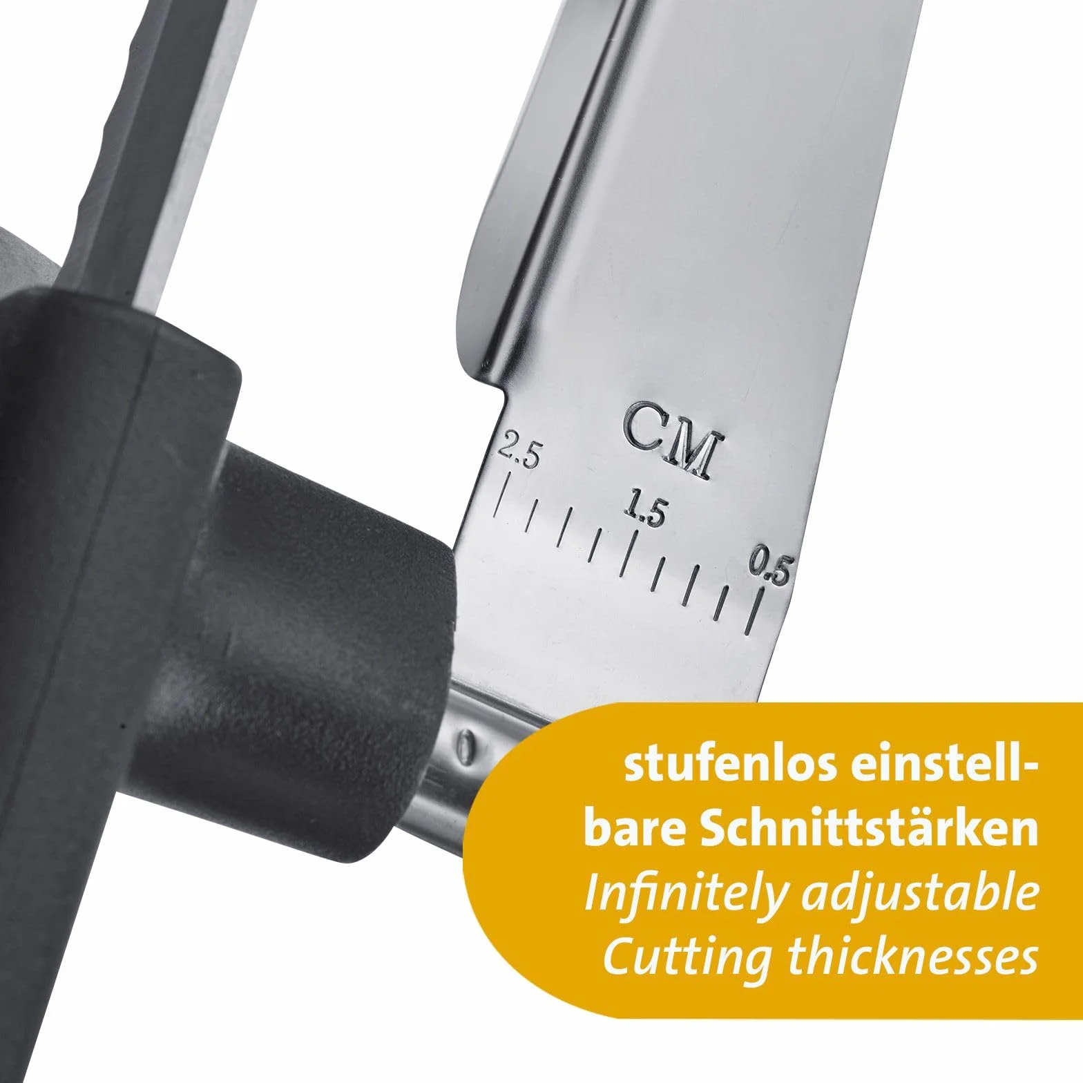 Westmark Multi-Messer So Clever – Küchenmesser mit Abstandshalter, scharfes Brotmesser, Allzweck-Messer für Aufschnitt, Gemüse und andere Lebensmittel – Edelstahl-Klinge, BPA-frei