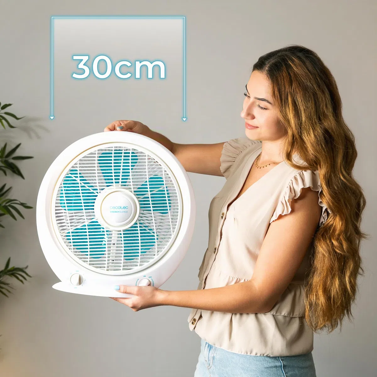 Cecotec - Fußbodenventilatoren EnergySilence 4500 Power Box 45 W, 12 Zoll Durchmesser, 3 Geschwindigkeiten, Timer, Multidirektionales, Einfache Bedienung, Maximale Sicherheit, Weiß