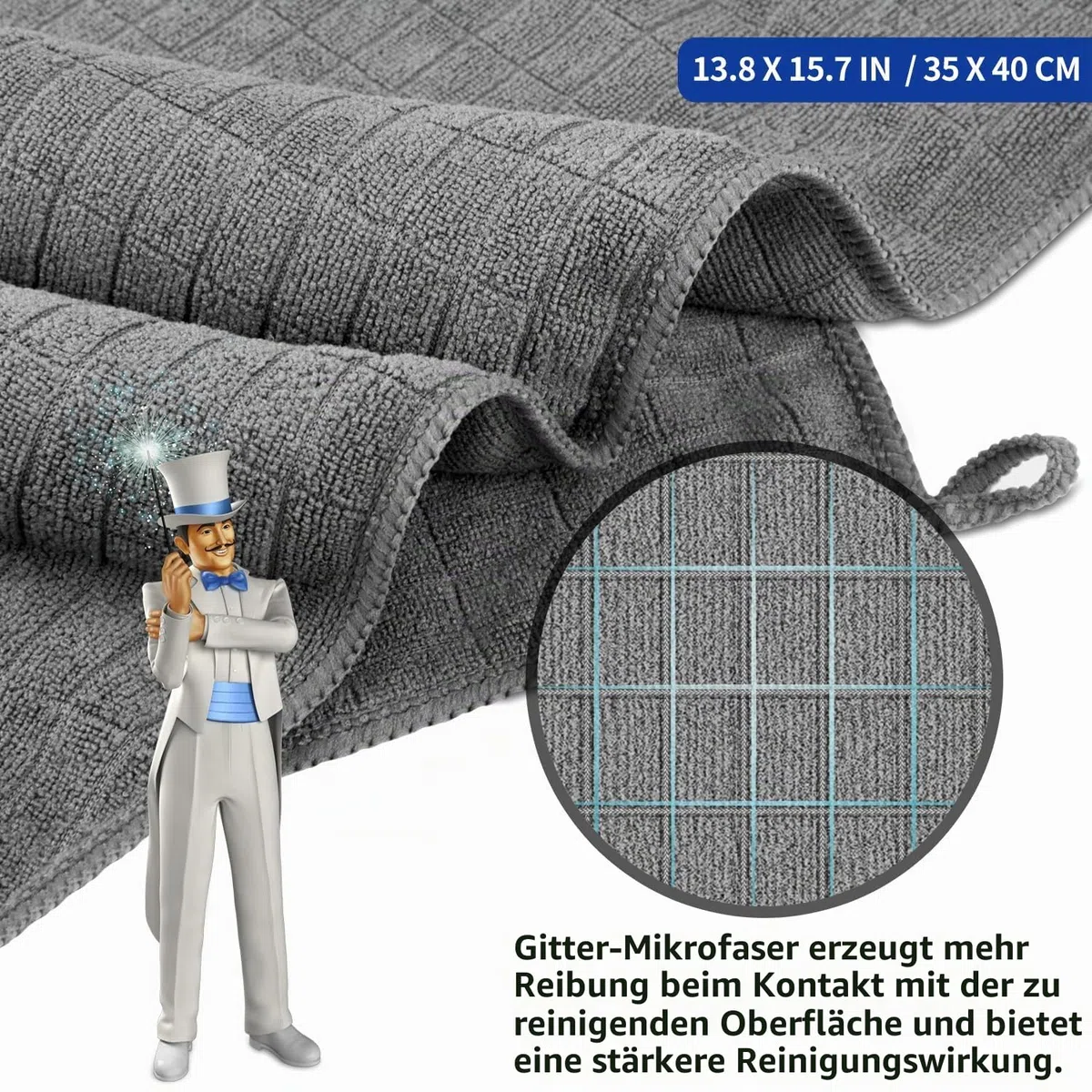 MR.SIGA Mikrofaser-Reinigungstuch, Allzweck-Reinigungstücher, 6er-Pack, Größe: 35 x 40 cm