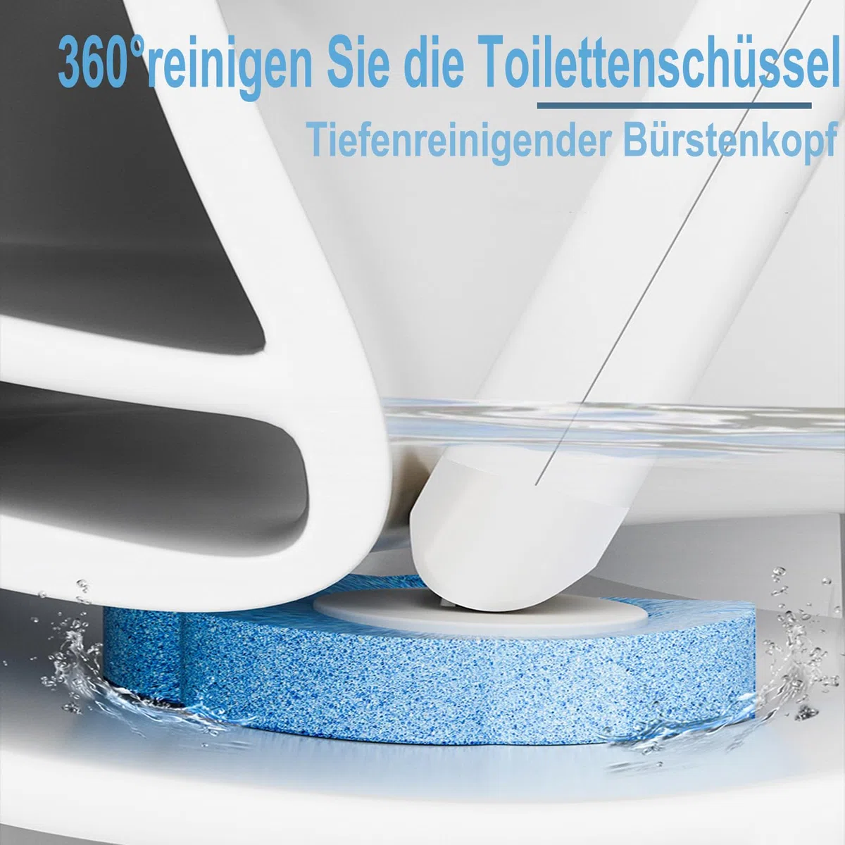 Einweg Toilettenbürste，2er Set verlängertem Griff und Halter-Set WC-Bürsten，Klobürste mit 48 Stück Reiniger Nachfüllungen für Badezimmerreinigung，Waschbecken，Badewanne - Blau(Ocean Fresh Duft)