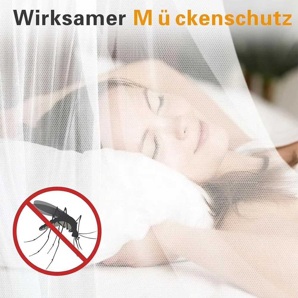 Moskitonetz Einzelbett, Quadratische Moskitonetze Großes Mückennetz für Bett, Mückennetz Bett für Einzelbett, Insektenschutz für Reise und Zuhause120x200x210cm