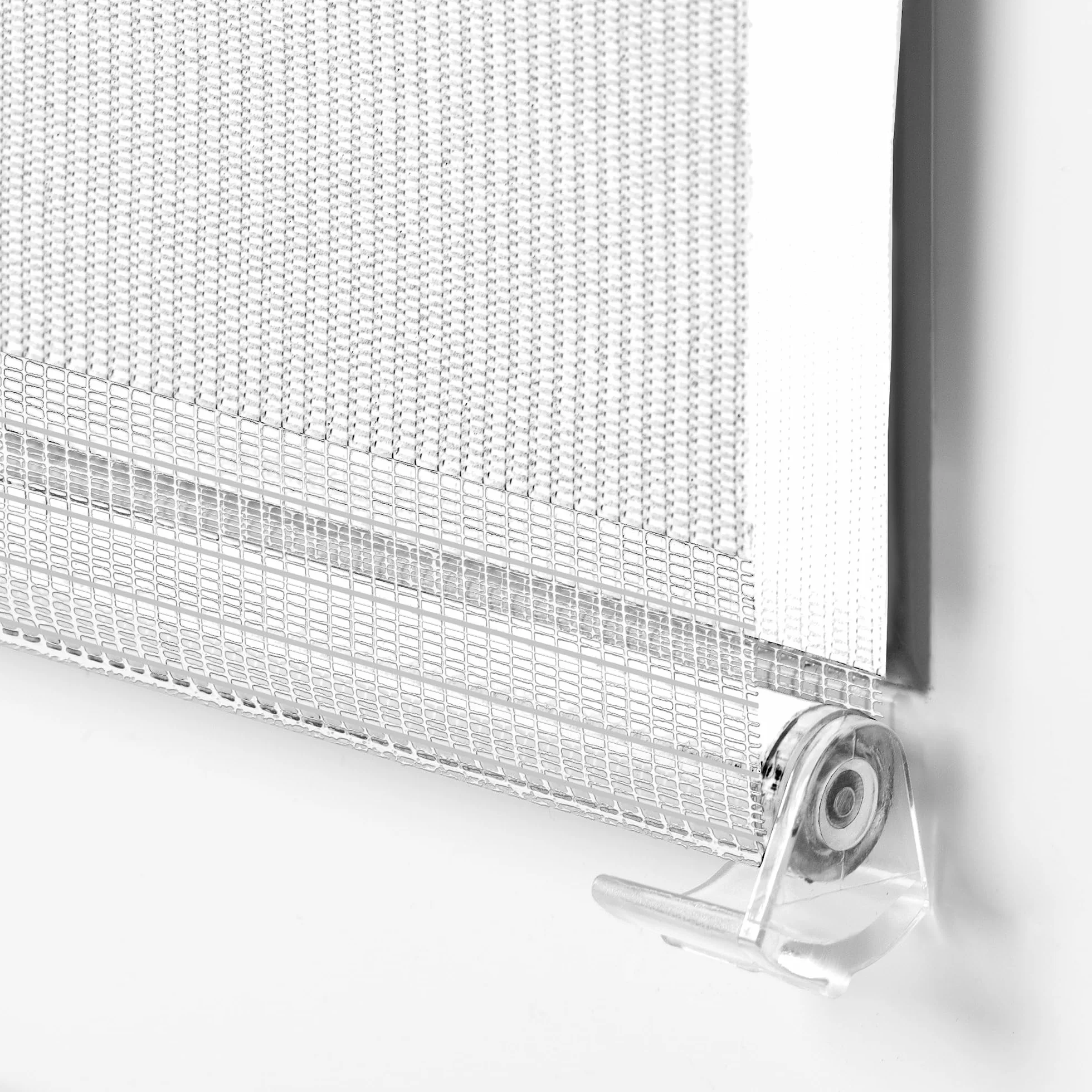 Doppelrollo Klemmfix ohne Bohren 80cm x 130cm Weiß Duo Rollo Klemmrollo Sonnenschutzrollo Fensterrollo für Fenster & Türen Zebrarollo Seitenzugrollo