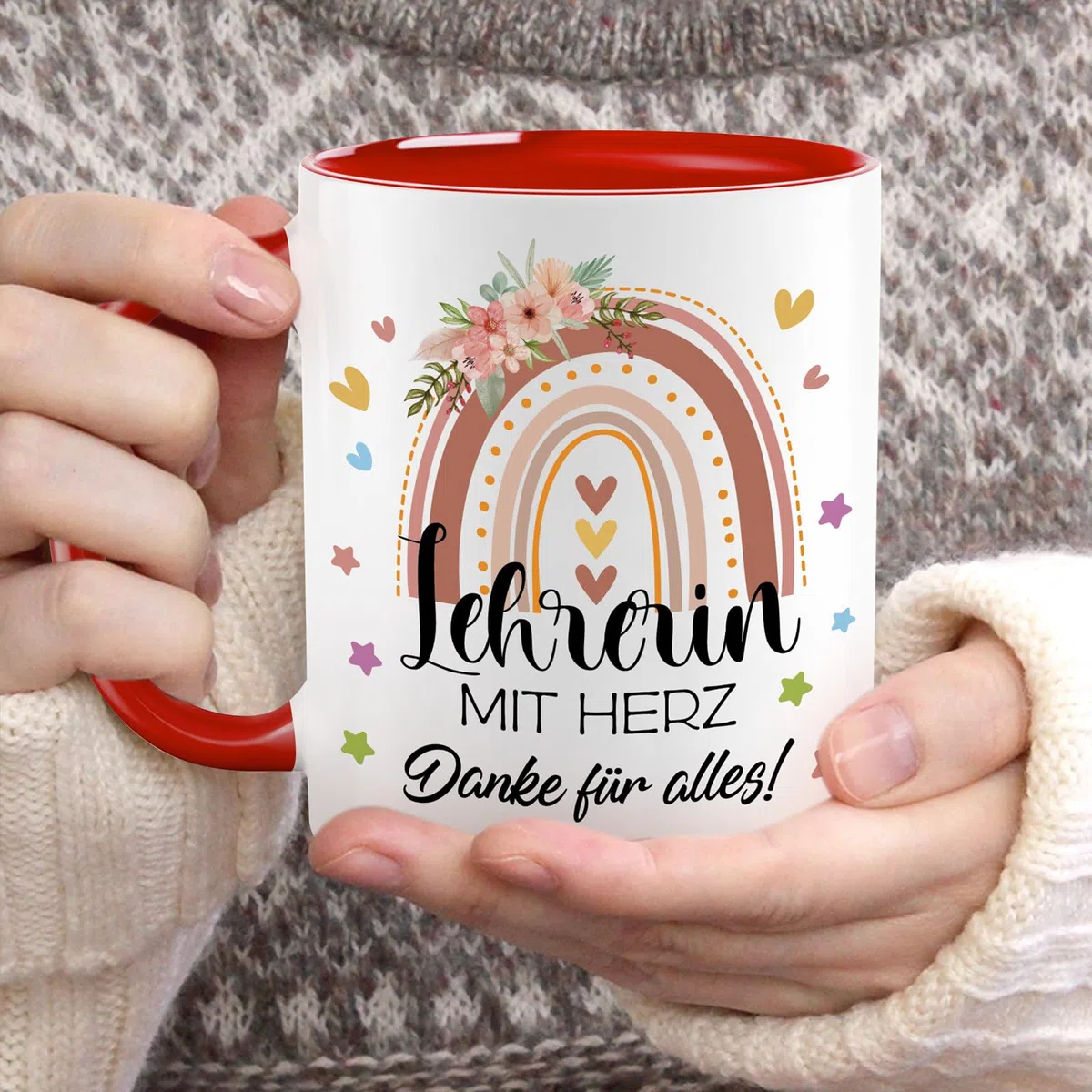 Lehrerin Geschenk Tasse, Tasse Lehrerin, Abschiedsgeschenk Lehrerin, Dankeschön Geschenke Kaffeetasse - Lehrerin mit Herz, Danke für alles!