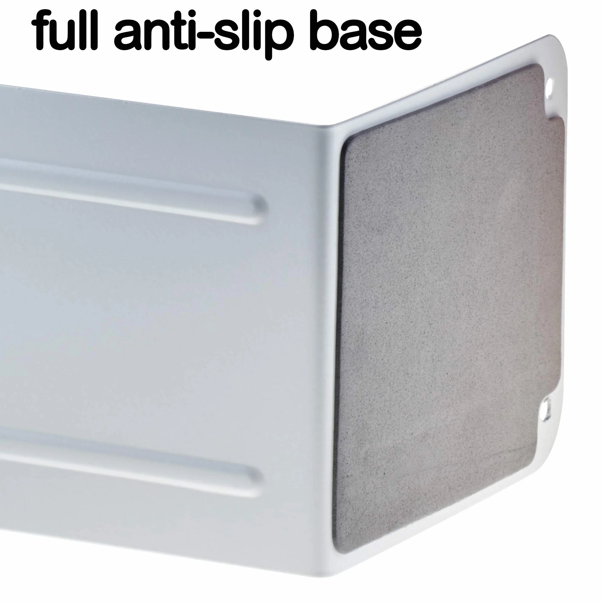 Acrimet Premium Buchstützen aus Metall rutschfest Schwerlast 17.5 x 10 x 11.7 cm (Weiß) (1 Paar)