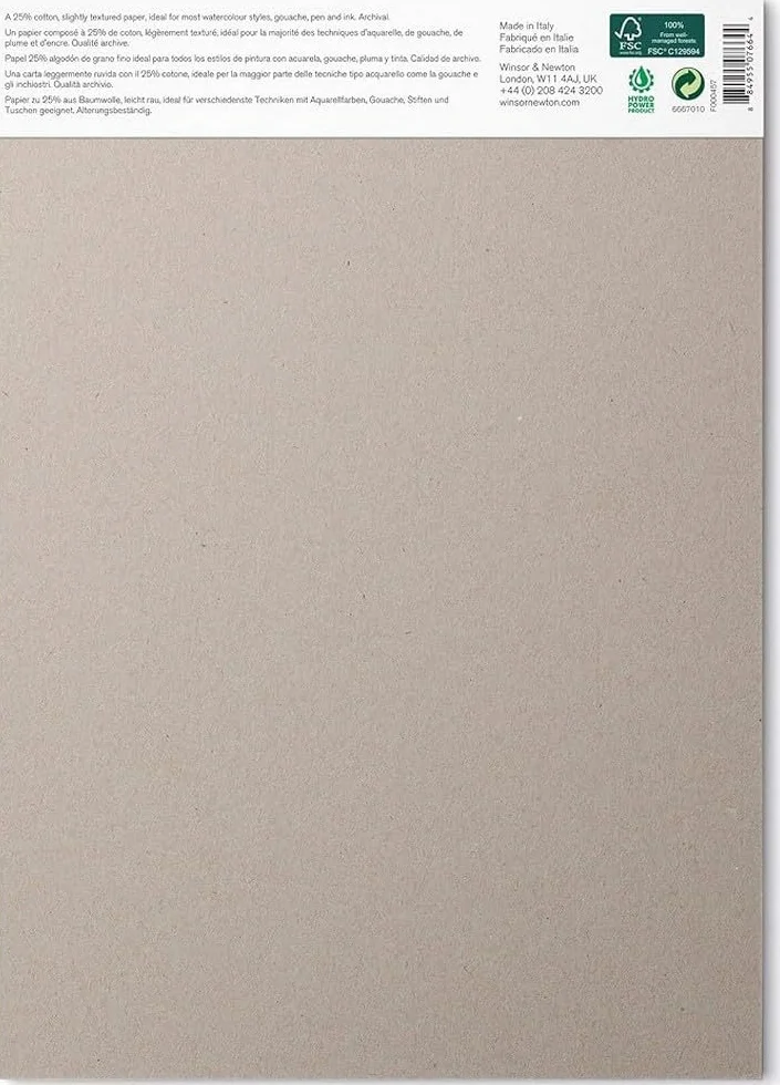 Winsor & Newton 6667010 Classic Aquarellpapier im Jumbo Block - 50 Blatt A4, 300g/m², geleimt, kaltgepresstes, leicht texturiertes weißes Papier in archivierbarer Qualität, gilbbeständig