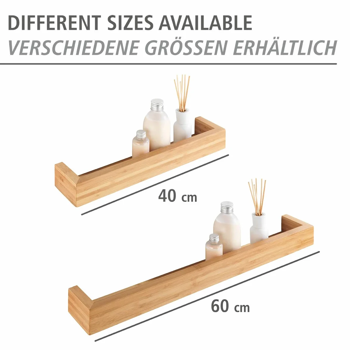 WENKO Wandregal Bambusa aus Bambus, 40 cm